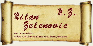 Milan Zelenović vizit kartica